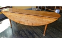 Vintage French Country Drop Leaf Oval Dining Table - 7Ft
