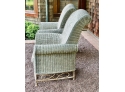 Pair Of Alexander Julian Collection Wicker Chairs With Metal Bases (Set 1)