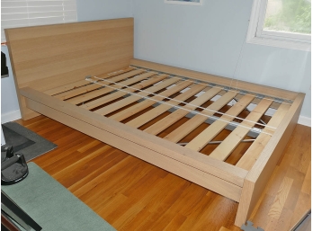 Ikea Malm Full Size Bed Frame - White Stained Oak Veneer