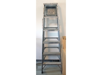 Vintage 6 Foot Rid-Jid 4-Step Aluminum Painting Ladder
