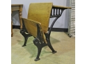 Antique Sears & Roebuck Cast Iron Child's Schoolhouse Desk W/ Folding Seat