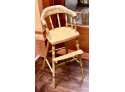Antique Child's Painted Wood High Chair