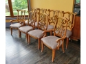 Set Of 8 Alexander Julian Home Collection Wood Dining Chairs
