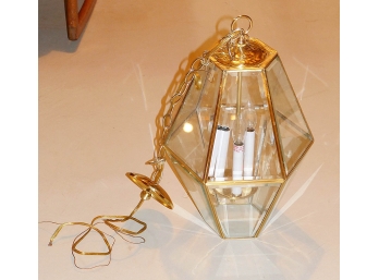 Glass And Brass Chandelier