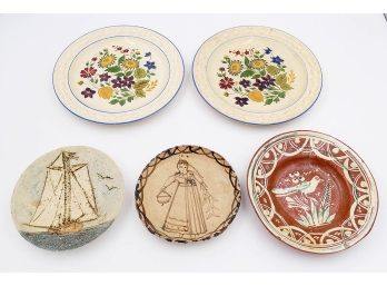 5 Plates - Titian Ware