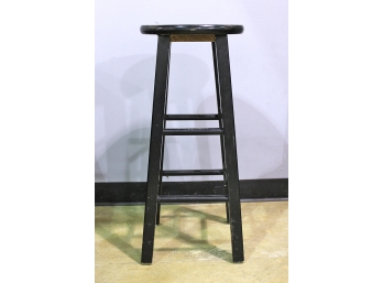 Black Wood Counter Stool - Country Shabby Chic Look