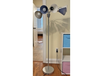 Floor Lamp With Adjustable Arms & Colored Shades