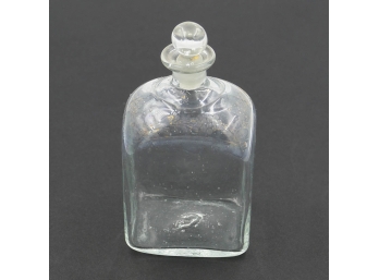 18th C. Blown Glass Bottle With Stopper