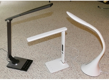3 Different Desk Lamps - USB Ports, Clock, LED