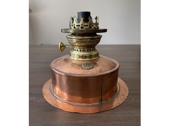 Vintage Swedish Copper Oil Lamp