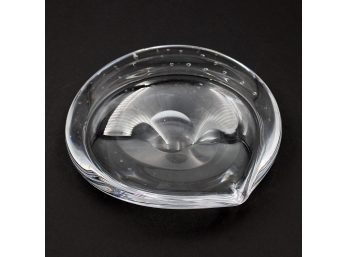 1960s Kosta Boda Vicke Lindstrand Controlled Bubbles Art Glass Bowl LH 1807