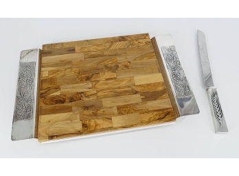 Bier Judaica Sterling Silver #387 Challah Cutting Board And Knife (Board Retails For $2470)