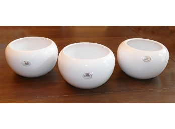 Set Of 3 Leni White Ceramic Planters