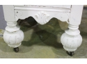 Antique Wood Vanity With Mirror - Painted White - The Vaughan Furniture Co.