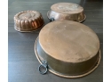 Vintage Pair Of Copper Pans & Food Mold