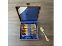 Set Of 12 Vintage Gold Demitasse Spoons