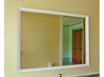 Vintage White Wood Framed Mirror