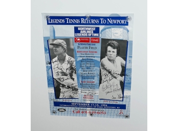 1994 Tennis Legends Tournament Poster (Newport,RI) - Signed By All The Players (16 - Billie Jean King,Etc)