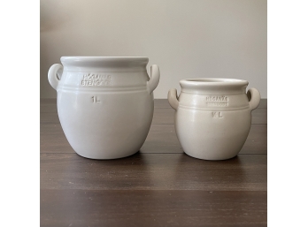 2 Hoganas Keramik Stengods Sweden Stoneware Crock Pots - 1/2 L & 1 L - In Great Condition