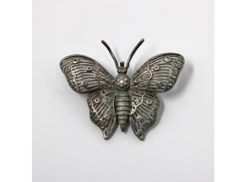 Vintage Sterling Silver Butterfly Brooch Pin
