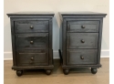 Restoration Hardware - Pair Of ANNECY Metal-wrapped 18' Closed Nightstands (Original Cost $1890)