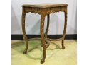 Vintage Erwin Furniture Hand Carved Wood Side Table