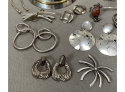 STERLING SILVER 2 BRACELETS-NECKLACE- 7 EARRINGS-RING- 4 PINS-LOT 4- 12.24 TL TROY OZS- WE CAN SHIP!