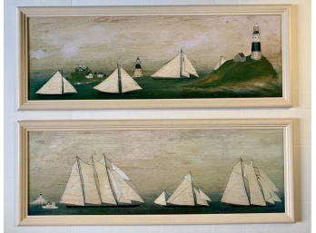 Pair Of Sailboat And Lighthouse Giclees