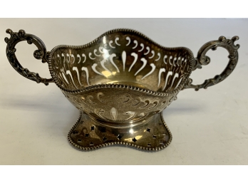 Rare Silver Pierced And Reticulated Candy Dish