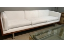 Exquisite Mid Century Modern Milo Baughman Style Cased Sofa With New Upholstery
