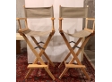 Pair Of Directors Counter Barstool Tall Chairs