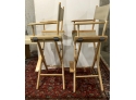 Pair Of Directors Counter Barstool Tall Chairs