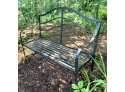 Black Cast Iron Slatted Outdoor Garden Bench
