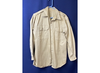 Military Shirt, Khaki Color With Epaulets Seems To Be Light Wool