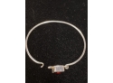 Sterling Silver Bracelet With Red Stone