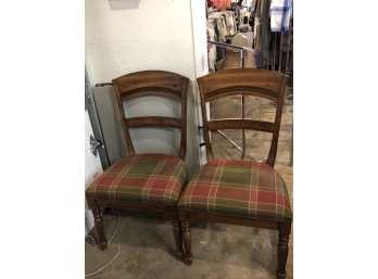 4 Large Hitchcock Fine Homes Chairs With Plaid Fabric