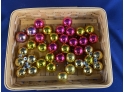 37 Vintage Pink And Gold Christmas Bulbs, Small