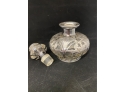 Matthews Company Sterling Silver Vintage Perfume Bottle Glass Overlay
