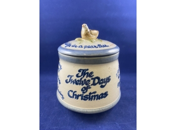 12 Days Of Christmas Stoneware Jar, Lousiville Pottery