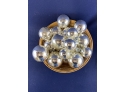 24 Vintage Silver Christmas Balls Of Assorted Sizes