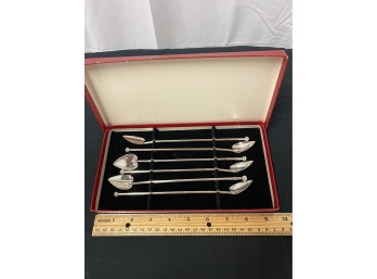 Set Of 6 Sterling Silver Ice Tea Spoons