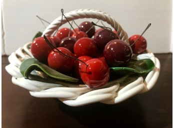 Majolica Bowl Of Cherries
