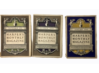 Harper's Monthly Magazine 3 Issues Early 1900's