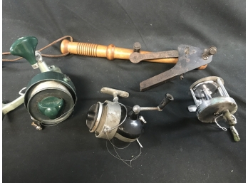 Hunting And Fishing Lot - Reels And Skeet Thrower