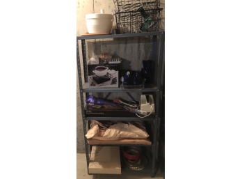 Metal Shelving Unit And Contents