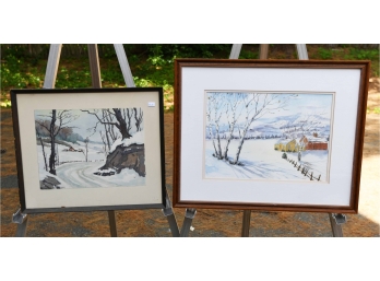 Jim Daigle Winter Scene Watercolor & Other (CTF10)