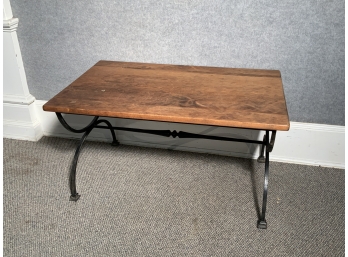 20th C. One Board Coffee Table On Iron Base