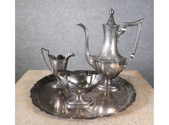 Gorham Sterling Tea Set With Tray, Four Pieces (CTF10)