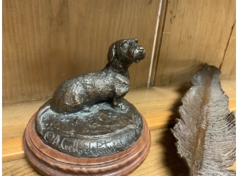 Bronze Dog And Feather