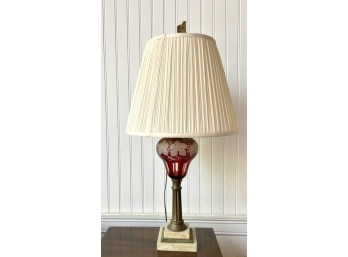 Vintage Ruby Cut To Clear Lamp (CTF10)